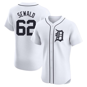 Men's Detroit Tigers Paul Sewald Elite White Home Jersey