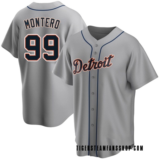Men's Detroit Tigers Rafael Montero Replica Gray Road Jersey