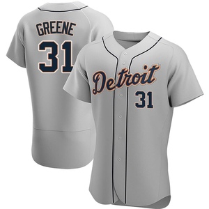 Men's Detroit Tigers Riley Greene Authentic Green Gray Road Jersey
