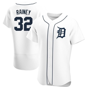 Men's Detroit Tigers Tanner Rainey Authentic White Home Jersey