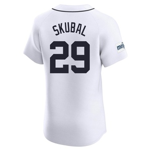 Men's Detroit Tigers Tarik Skubal Elite White Home Patch Jersey