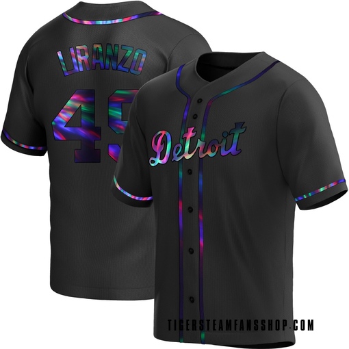 Men's Detroit Tigers Thayron Liranzo Replica Black Holographic Alternate Jersey