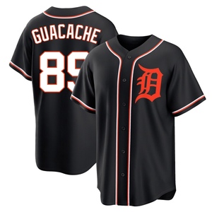 Men's Detroit Tigers Xiomer Guacache Replica Black Fashion Out Jersey