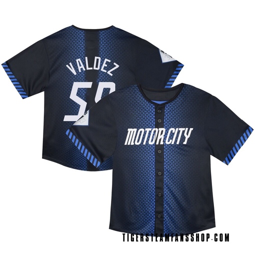 Toddler Detroit Tigers Framber Valdez Limited Blue & Preschool 2024 City Connect Jersey