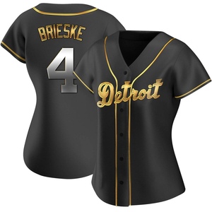 Women's Detroit Tigers Beau Brieske Replica Black Golden Alternate Jersey