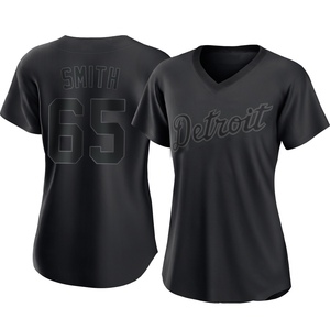 Women's Detroit Tigers Burch Smith Authentic Black Pitch Fashion Jersey