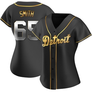 Women's Detroit Tigers Burch Smith Replica Black Golden Alternate Jersey