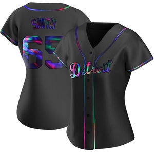 Women's Detroit Tigers Burch Smith Replica Black Holographic Alternate Jersey