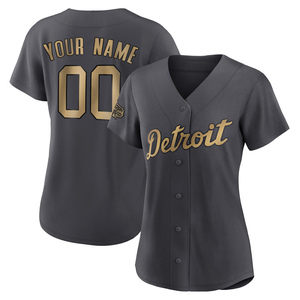 Women's Detroit Tigers Custom Game Charcoal Replica 2022 All-Star Jersey