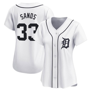 Women's Detroit Tigers Donny Sands Limited White Home Jersey