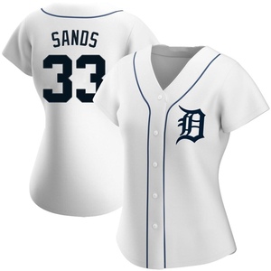Women's Detroit Tigers Donny Sands Replica White Home Jersey