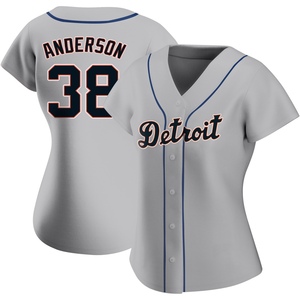 Women's Detroit Tigers Drew Anderson Authentic Gray Road Jersey