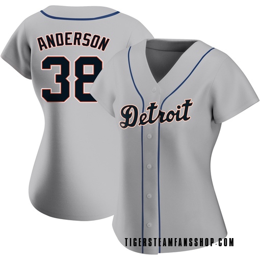 Women's Detroit Tigers Drew Anderson Authentic Gray Road Jersey