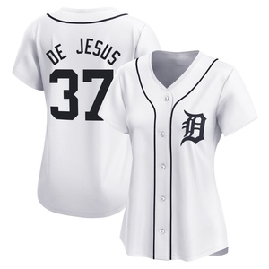 Women's Detroit Tigers Enmanuel De Jesus Limited White Home Jersey