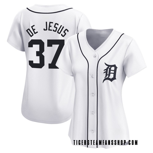 Women's Detroit Tigers Enmanuel De Jesus Limited White Home Jersey