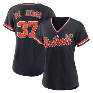 Women's Detroit Tigers Enmanuel De Jesus Replica Navy Alternate 2nd Jersey