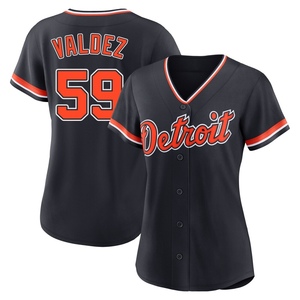 Women's Detroit Tigers Framber Valdez Replica Navy Alternate 2nd Jersey