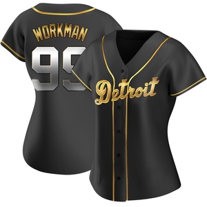 Women's Detroit Tigers Gage Workman Replica Black Golden Alternate Jersey
