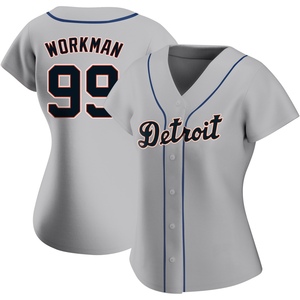 Women's Detroit Tigers Gage Workman Replica Gray Road Jersey