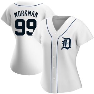 Women's Detroit Tigers Gage Workman Replica White Home Jersey