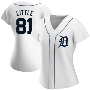 Women's Detroit Tigers Jack Little Authentic White Home Jersey