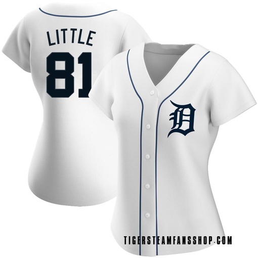 Women's Detroit Tigers Jack Little Authentic White Home Jersey