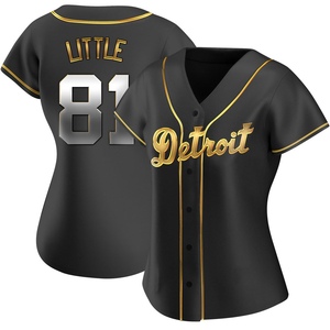 Women's Detroit Tigers Jack Little Replica Black Golden Alternate Jersey