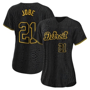 Women's Detroit Tigers Jackson Jobe Authentic Black Snake Skin City Jersey