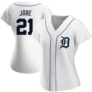 Women's Detroit Tigers Jackson Jobe Replica White Home Jersey