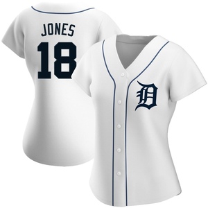 Women's Detroit Tigers Jahmai Jones Authentic White Home Jersey