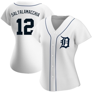 Women's Detroit Tigers Jarrod Saltalamacchia Authentic White Home Jersey