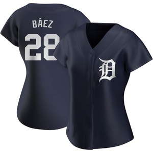 Women's Detroit Tigers Javier Baez Authentic Navy Alternate Jersey