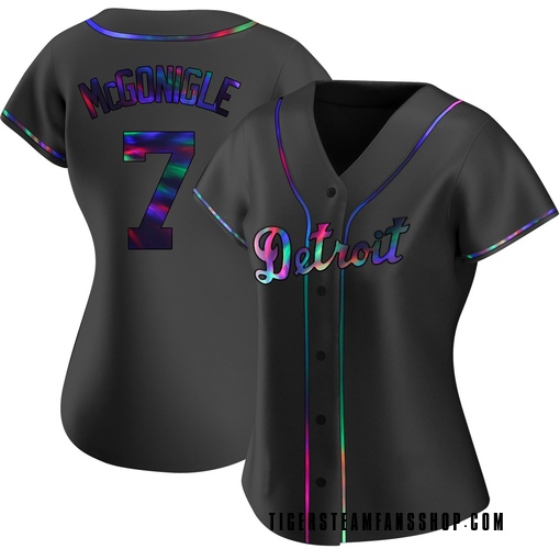 Women's Detroit Tigers Kevin McGonigle Replica Black Holographic Alternate Jersey