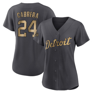 Women's Detroit Tigers Miguel Cabrera Game Charcoal Replica 2022 All-Star Jersey