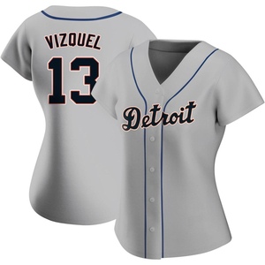 Women's Detroit Tigers Omar Vizquel Authentic Gray Road Jersey