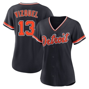 Women's Detroit Tigers Omar Vizquel Replica Navy Alternate 2nd Jersey