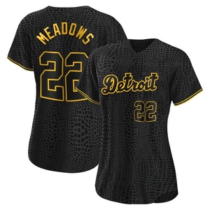 Women's Detroit Tigers Parker Meadows Authentic Black Snake Skin City Jersey