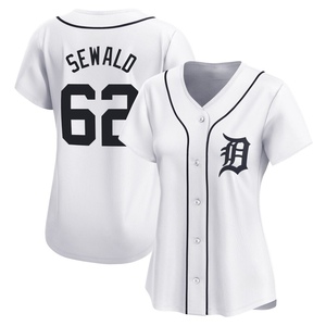 Women's Detroit Tigers Paul Sewald Limited White Home Jersey