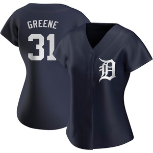 Women's Detroit Tigers Riley Greene Authentic Green Navy Alternate Jersey