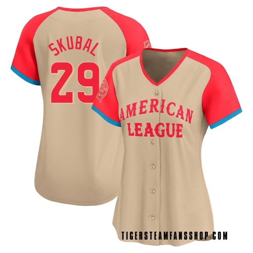 Women's Detroit Tigers Tarik Skubal Limited Cream American League 2024 All-Star Game Jersey
