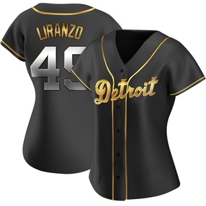 Women's Detroit Tigers Thayron Liranzo Replica Black Golden Alternate Jersey