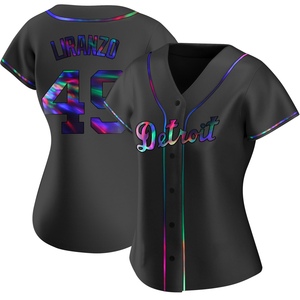 Women's Detroit Tigers Thayron Liranzo Replica Black Holographic Alternate Jersey