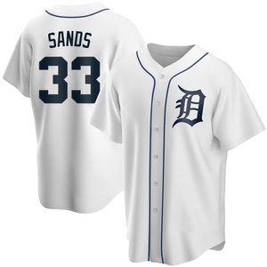 Youth Detroit Tigers Donny Sands Replica White Home Jersey
