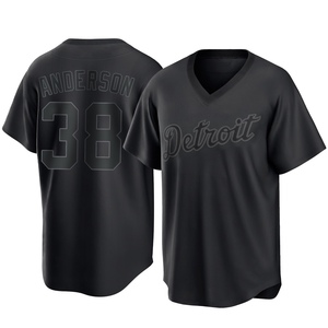 Youth Detroit Tigers Drew Anderson Replica Black Pitch Fashion Jersey