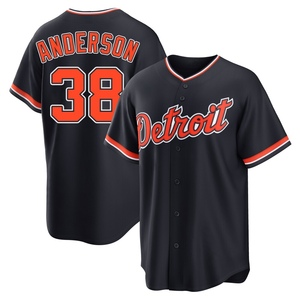 Youth Detroit Tigers Drew Anderson Replica Navy Alternate 2nd Jersey