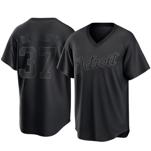 Youth Detroit Tigers Enmanuel De Jesus Replica Black Pitch Fashion Jersey
