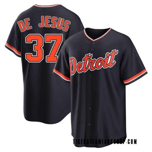 Youth Detroit Tigers Enmanuel De Jesus Replica Navy Alternate 2nd Jersey