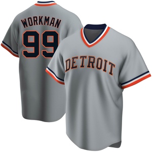 Youth Detroit Tigers Gage Workman Replica Gray Road Cooperstown Collection Jersey