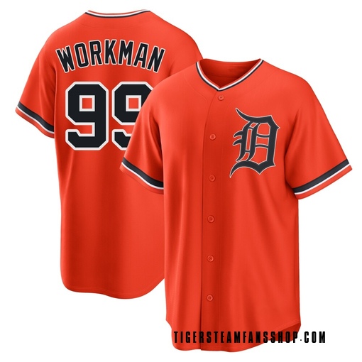 Youth Detroit Tigers Gage Workman Replica Orange Alternate Jersey