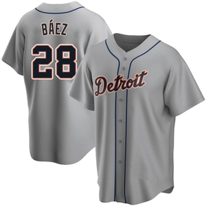 Youth Detroit Tigers Javier Baez Replica Gray Road Jersey